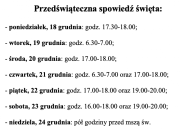 Spowiedź przedświąteczna 2023